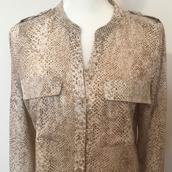 Calvin Klein - Animal print long sleeve blouse - Picture 2 of 7